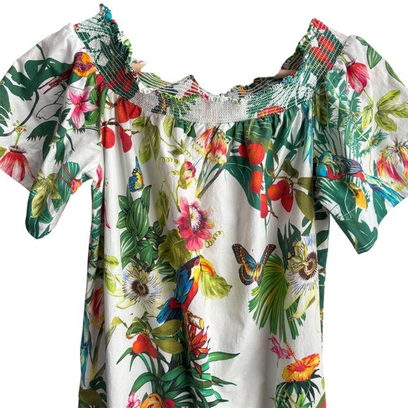 J.Crew Ratti "Into the Wild" dress Sz2 Tropical Cruise Resort Vacation Hawaiian - Picture 3 of 10
